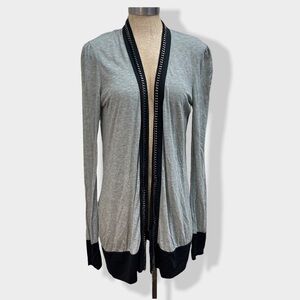 ERIN‎ kleinberg grey cardigan with chain trim